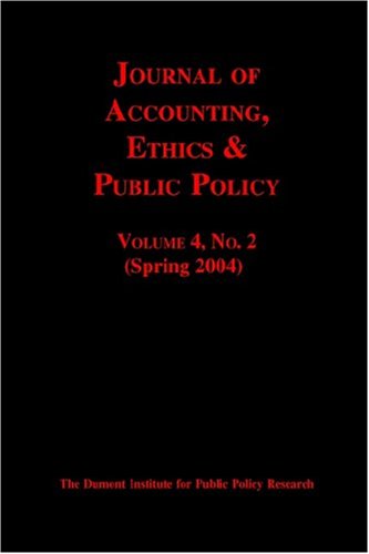 Journal Of Accounting, Ethics & Public Policy, No. 2 by Robert McGee