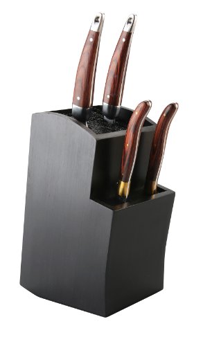 Gestufter Universaler Messerblock - Aufbewahrung und Ordnung für Ihre Messer - Toll für Keramik und Edelstahl Utensilien (Schwarz)