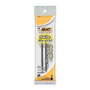 

BIC® Refill for Velocity and Widebody Retractable Ballpoint, Medium, BLK, 2/pack
