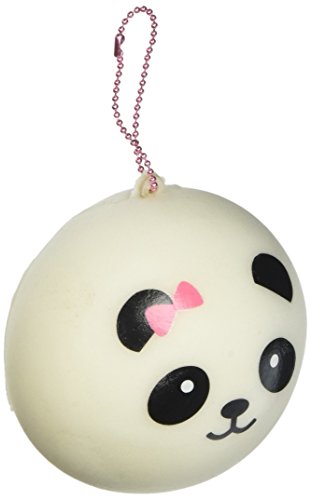 Cute Jumbo Panda Squishy Charm (Pink Bow) by SquishyCharms.com