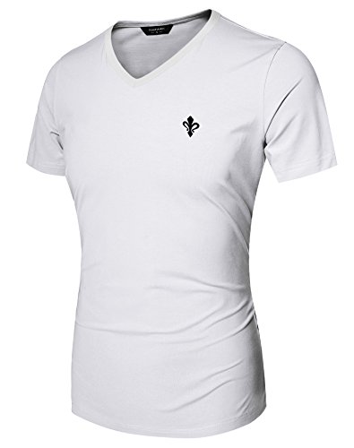 Coofandy Men's Casual V-neck Short Sleeve Solid Basic T Shirt