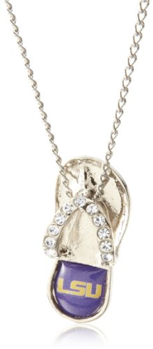 NCAA LSU Fightin Tigers Crystal Flip Flop Necklace