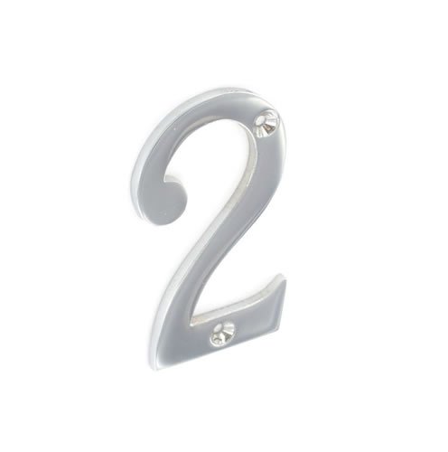 

75MM CHROME PLATED DOOR HOUSE FLAT NUMBER NO 2