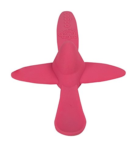 oogaa Baby Mealtime Silicone Plane Spoon - Easy Clean, Baby Safe - 7in - Pink
