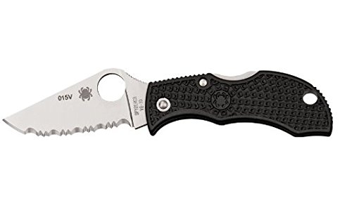 Spyderco Erwachsene Manbug leichtgewichtiges Messer mit Spyder-Edge-Schliff, Schwarz, SPY-MBKS