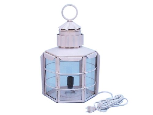 Iron Clipper Electric Lamp 15″ – White – Clipper Electric Lamp – Nautical Lantern