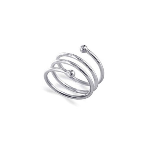 925 Sterling Silver Polished Finish Spiral Ring
