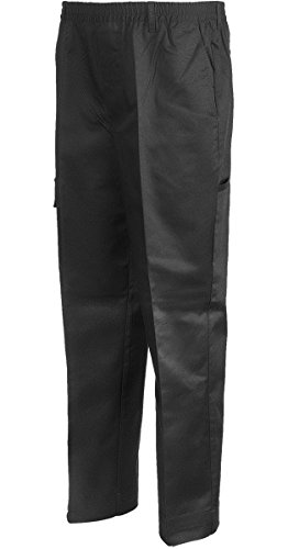 Benefit Wear Mens Adaptive Full Elastic Waist Twill Pants with VELCRO Waistband & Fly, Black