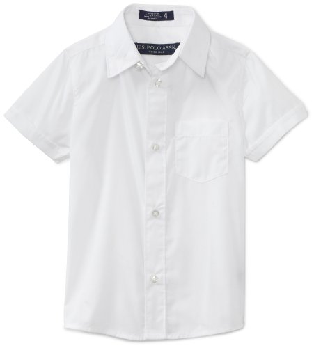 U.S. Polo Assn. School Uniform Boys' Short Sleeve Broadcloth Shirt
