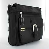 Roma Leathers Black Leather Pistol Concealment Purse w/ Buckle