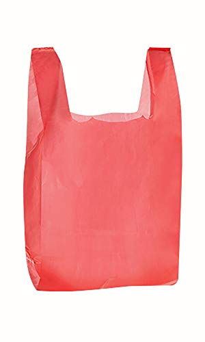 Algopix Similar Product 20 - Plastic T Shirt Bags Red 11 x 6