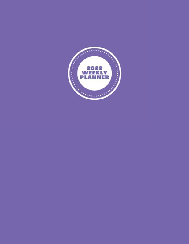 2022 WEEKLY PLANNER w/ Solid PURPLE Color Cover: Full-Size 8.5x11-Inch Book w/ Calendar, Budget, Password & Contact Pages by Jean Lee
