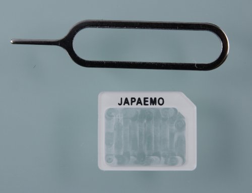 【最新型ジャパエモ（JAPAEMO）製】iPhone5+nanoSIMをmicroSIMに変換するアダプタ+ホワイト+1タイプ+リリースピン　ナノSIMカード+for　Apple+4S／4+変換アダプターセット+nano白