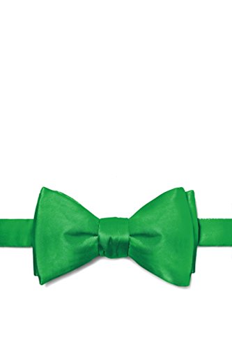 Algopix Similar Product 3 - Green Silk Bow Tie  Kelly Green Self