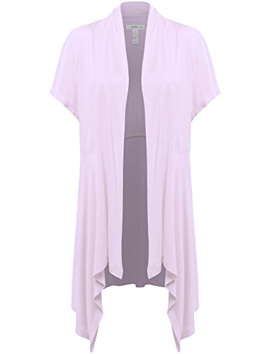 FPT Womens Short Sleeve Lightweight Asymmetrical Hem Open Cardigan (S-3XL)