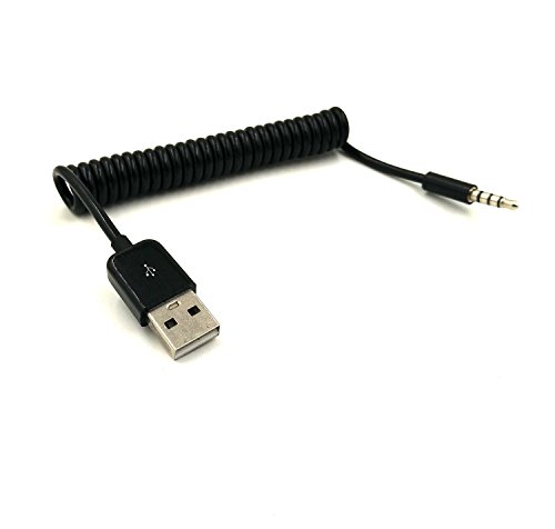 HENGSHENG® 3Ft 3.5mm 4 Pole Audio Male to USB 2.0 A Male Converter Coiled Spiral