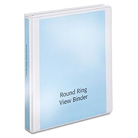 Basic Value Round Ring ClearVue Binder, White, 5/8 Capacity