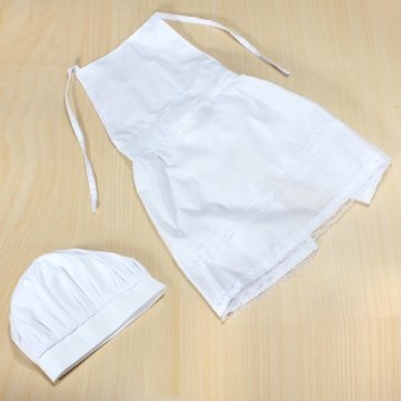 

Baby Cook Costume Photo Photography Prop White Newborn Hat + Aprons