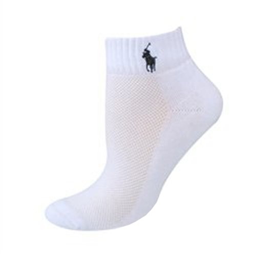 LAUREN by Ralph Lauren Women's Cushion Foot Mesh Top Cotton Quarter 3 Pack White Socks 9-11 (US Women's size 4-10.5)