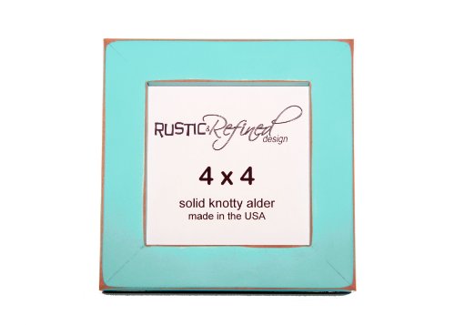 4x4 Square Picture Frame with One Inch Border (Gallery Collection) - Turquoise