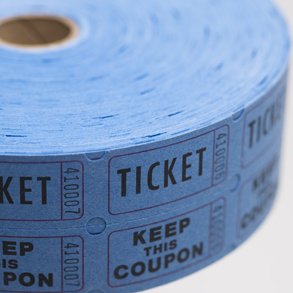 Blue raffle tickets