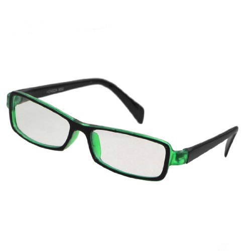 Black Green Plastic Full Rim Rectangle Lens Plain Eyeglasses Plano Glasses for Children