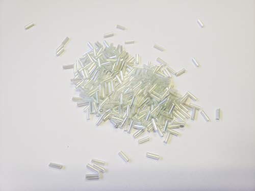 Algopix Similar Product 15 - CF - Clear/White Iridescent Tube Beads