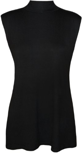 PaperMoon Women's Plus Size Turtle Neck Sleeveless Top