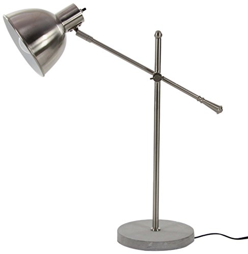 Algopix Similar Product 10 - Benzara Silver Metal Cement Task Lamp
