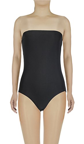 JustinCostume Women's Spandex Jersey Strapless Ruched Bodysuit