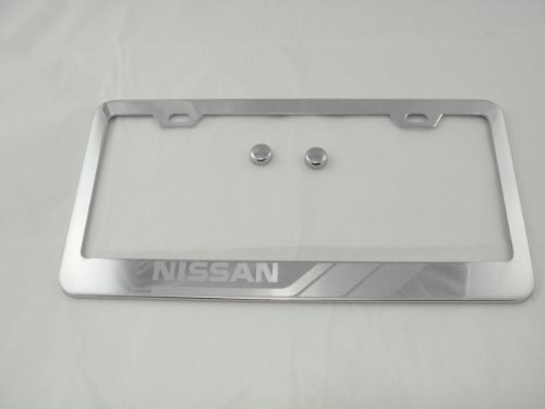 Nissan Chrome License Plate Frame with Caps