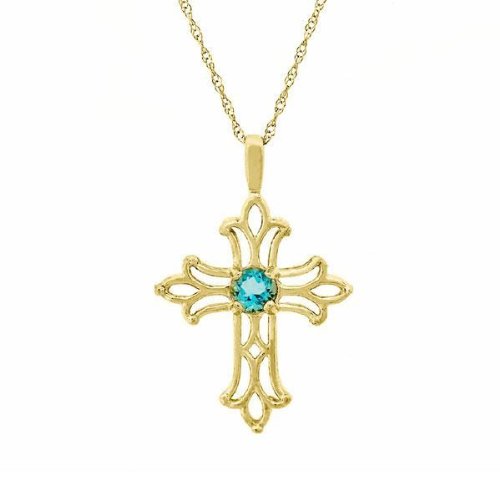 

Blue Topaz Cross Pendant