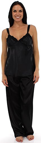 Pajama Heaven Women's Satin Camisole and Pant Set