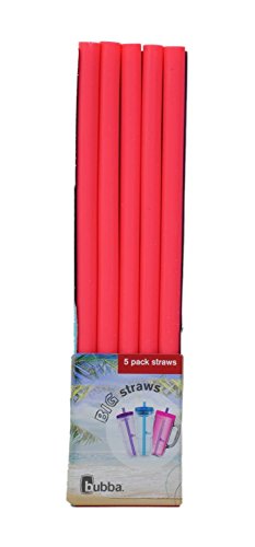 bubba big straws 5ct of reusable straws (Pink)
