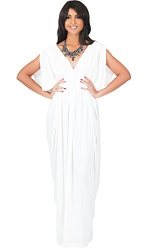 Koh Koh Women's Long V-Neck Kaftan Gown Maxi Dress