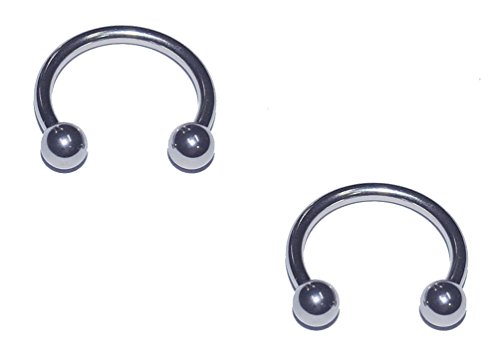 2x Pieces 14 16 18 Gauge 14g 16g 18g 316L Stainless Steel Circular Barbell Horseshoe Septum Nipple Tragus Ring Earring Piercing Body Jewelry 1/4 5/16 3/8 7/16 1/2 9/16 5/8 3/4 Inch Set of 2