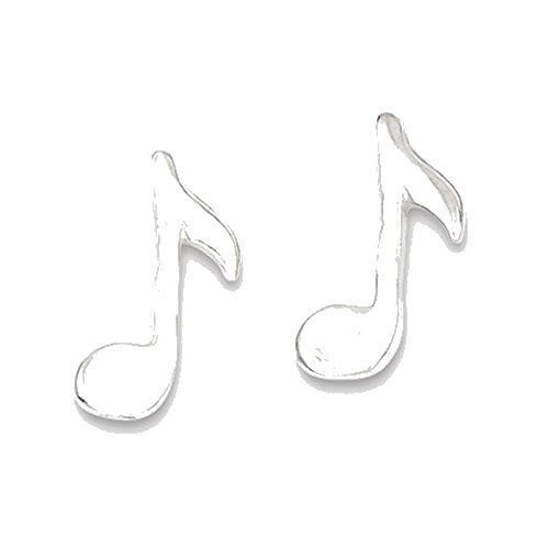Sterling Silver Musical Note Mini Earrings