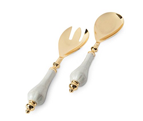 Algopix Similar Product 14 - Peony Salad Serving Set Gold Snow