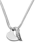 Miore Damen-Kette 925 Sterling Silber Schlangenkette mit Herz-Anhnger Zirkonia 45 cm MSM139N