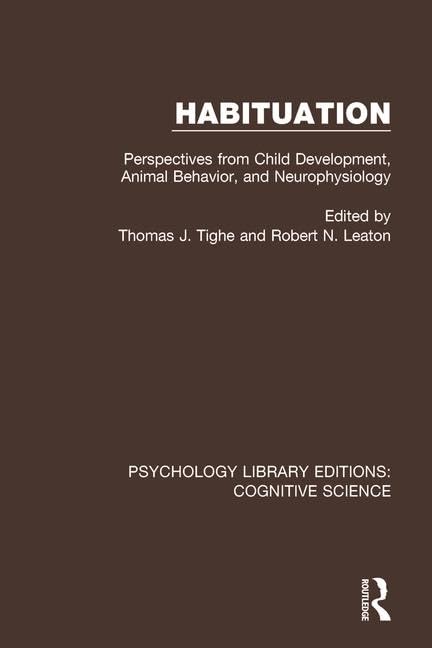 Habituation: Perspectives from Child Development, Animal Behavior, and Neurophysiology (Psychology Library Editions: Cognitive Science) by Thomas J. Tighe