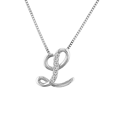 Algopix Similar Product 18 - JMS Jewelry 18K White Gold Initial L