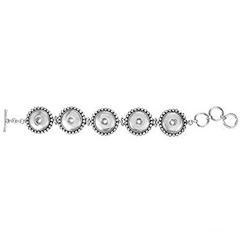Ginger Snaps 5-SNAP RHODIUM Fashion Bracelet Interchangeable Jewelry Accessory