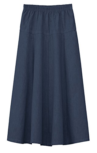 Baby'O GIRLS Ultra Soft Lightweight Denim Fit and Flare A-Line Maxi Skirt