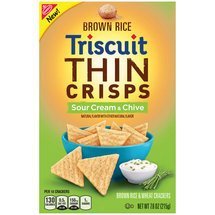 Nabisco, Brown Rice Triscuit, Thin Crisps, Sour Cream & Chive Crackers, 7.6oz Box (Pack of 3)