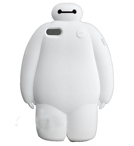 Thunderous 3D Cute Cartoon Movie Big Hero 6 Baymax Series Soft Silicone Back Case Cover for Apple iPhone 6 4.7 inch White