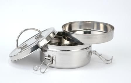 Stainless Steel King International Lunch Box with Plate, Silver