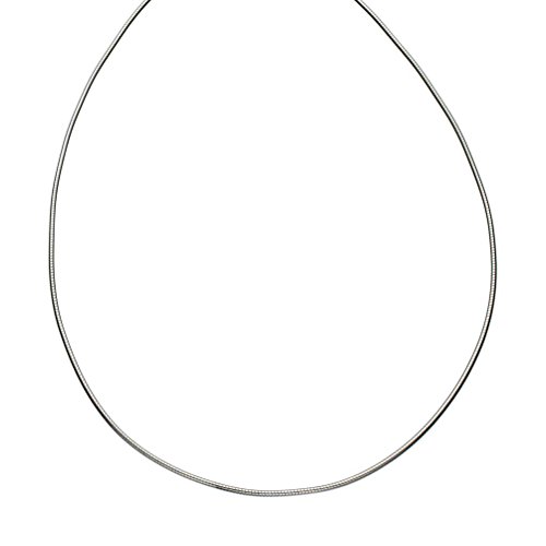 Sterling Silver 1.25mm Round Omega Nickel Free Chain Necklace Italy