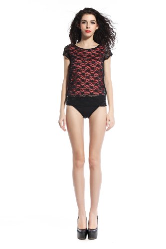 

Polarfox Women's Hollow Out Slim Lace Top