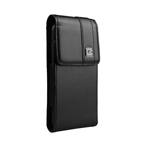 [NEW Gorilla Clip] CASE123 MPS Mk II TLS Premium Genuine Leather Vertical Swivel Belt Clip Holster for Apple iPhone 6 / 6s for use with Apple Leather Case, Slim Covers, and TPU cases - Black Cowhide