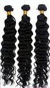 

8" 10" 12 Inch Brazilian Lot of 3 Deep Wave Virgin Wavy Bundles Human Hair 10.5 Oz Weft Weave Extensions